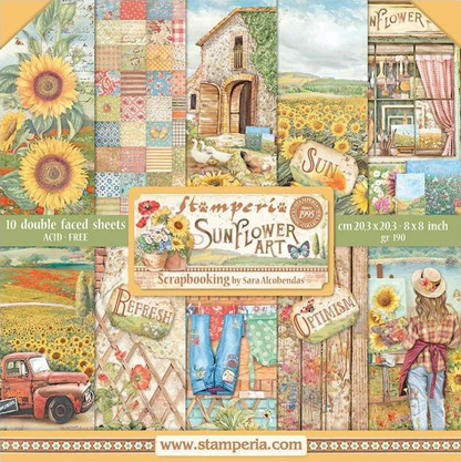 Sunflower Art 8"x8" Scrapbooking Pad