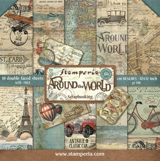 Around the World 12"x12" Scrapbooking Pad