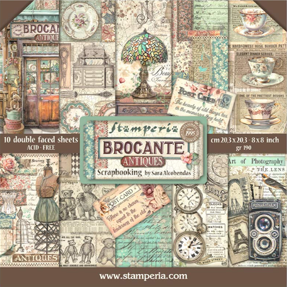 Brocante Antiques 8"x8" Scrapbooking Pad