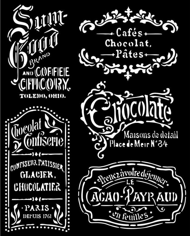 Coffee & Chocolate Signs 20x25 Stencil