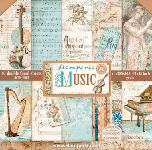 Music 12"x12" Scrapbooking Pad