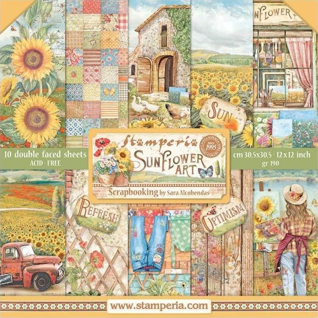 Sunflower Art 12"x12" Scrapbooking Pad