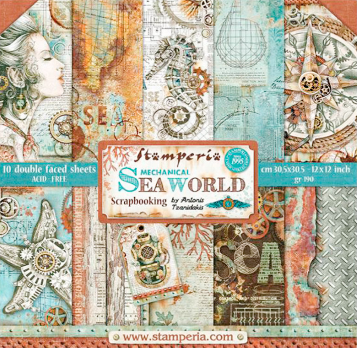 Mechanical Sea World 12"x12" Scrapbooking Pad