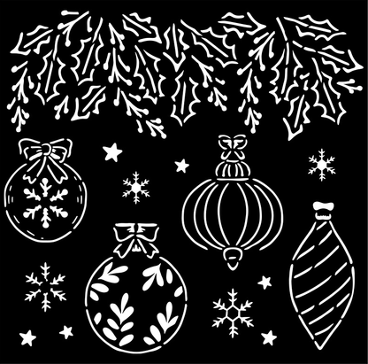 Christmas Balls 18x18 Stencil