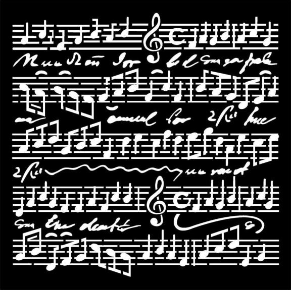 Music Scores 18x18 Stencil