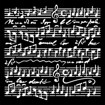 Music Scores 18x18 Stencil