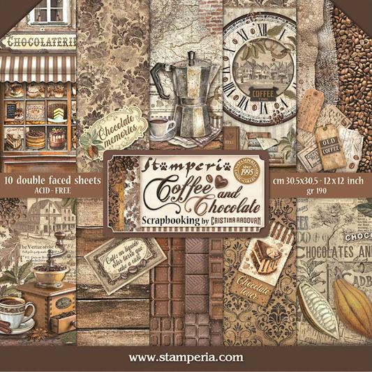 Coffee and Chocolate 12"x12" Scrapbooking Pad