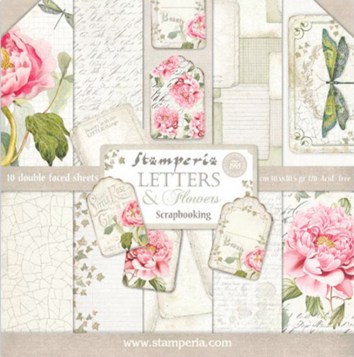 Letters & Flowers 12"x12" Scrapbooking Pad