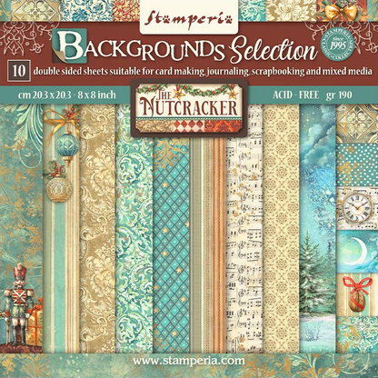 The Nutcracker Backgrounds 8"x8" Scrapbooking Pad