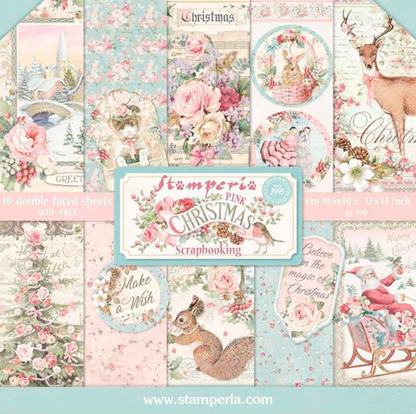 Pink Christmas 12"x12" Scrapbooking Pad