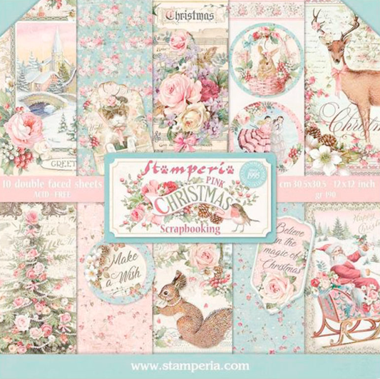 Pink Christmas 12"x12" Scrapbooking Pad