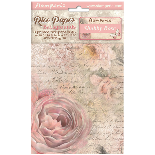 Shabby Rose A6 Rice Paper Set