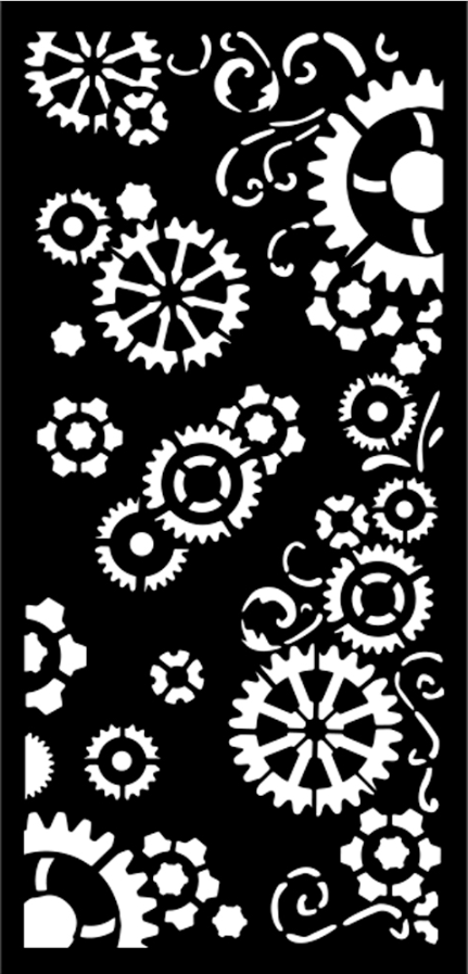 Christmas Gears 12x25 Stencil