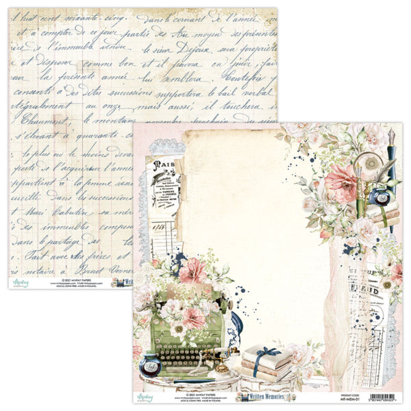 Written Memories 01 Single Sheet (12"x12")