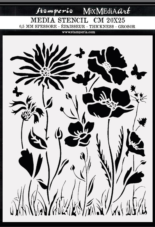 Atelier Poppy & Flower 20x25 Stencil