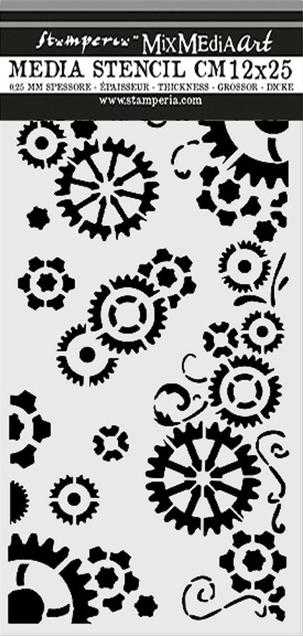 Christmas Gears 12x25 Stencil