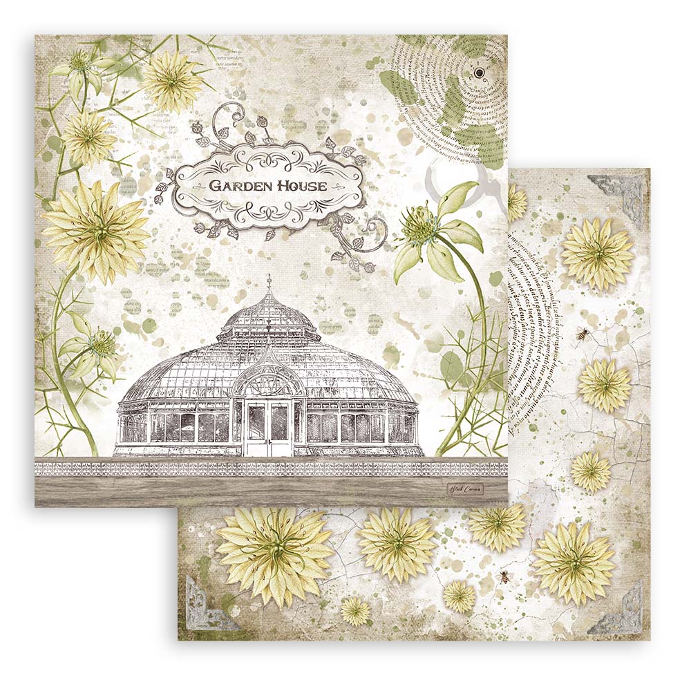 Romantic Garden House 12"x12" Scrapbooking Pad