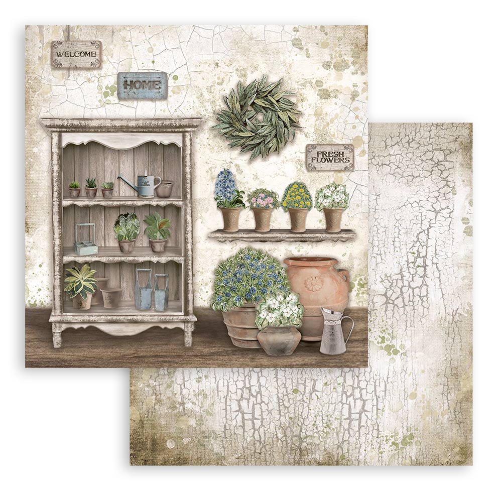 Romantic Garden House 12"x12" Scrapbooking Pad