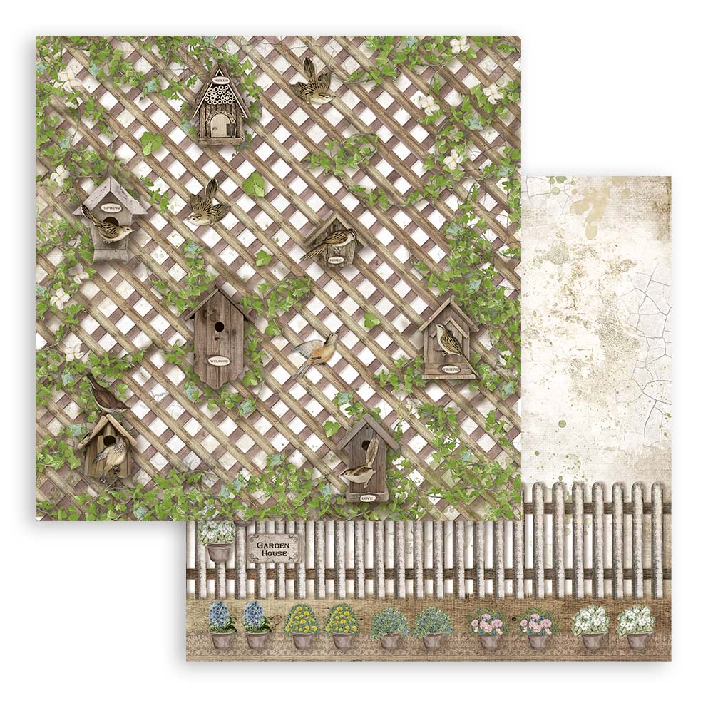 Romantic Garden House 12"x12" Scrapbooking Pad