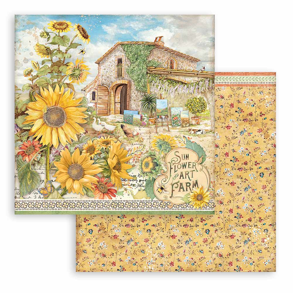 Sunflower Art 8"x8" Scrapbooking Pad