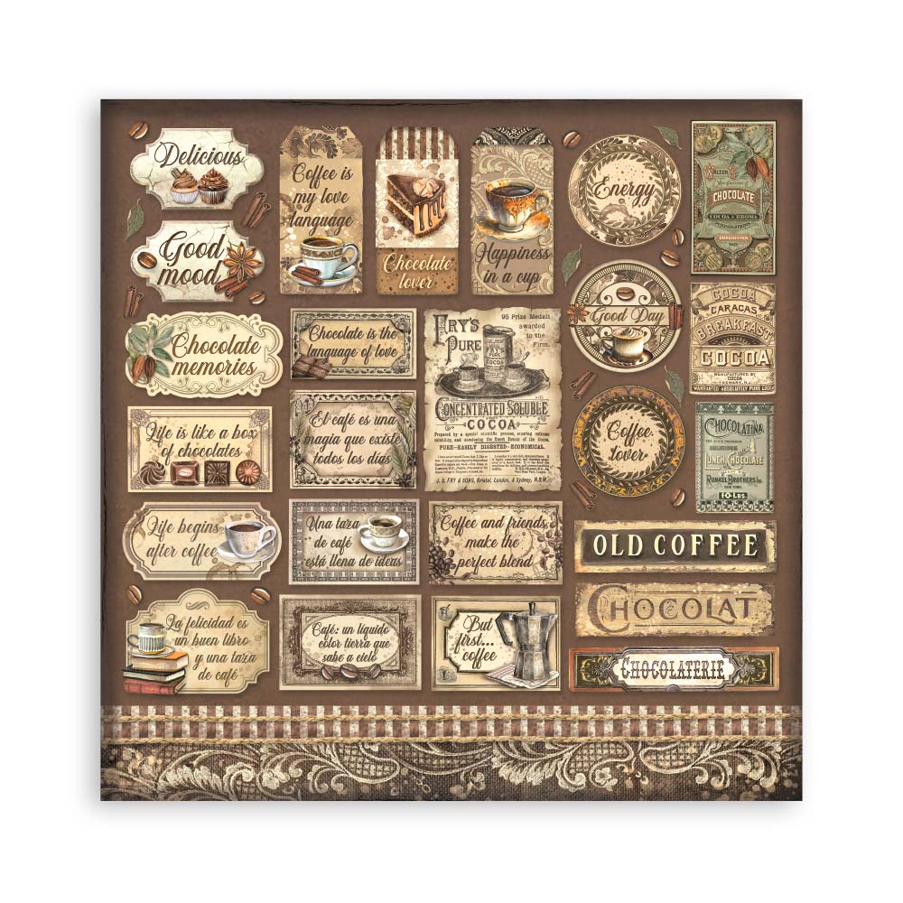 Coffee and Chocolate 12"x12" Scrapbooking Pad