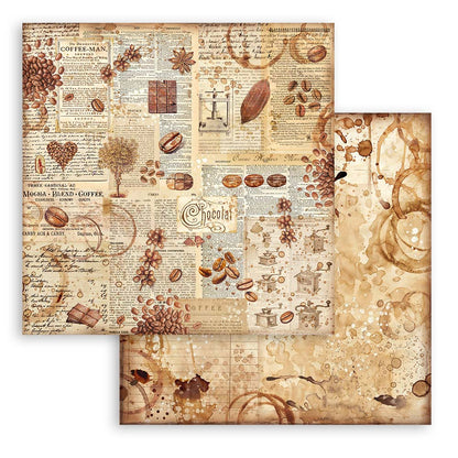 Coffee and Chocolate Backgrounds 12"x12" Scrapbooking Pad