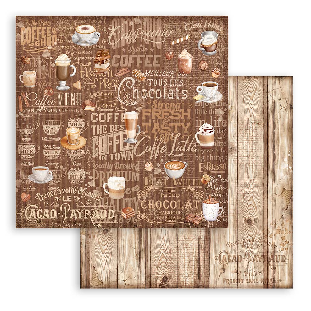 Coffee and Chocolate Backgrounds 12"x12" Scrapbooking Pad