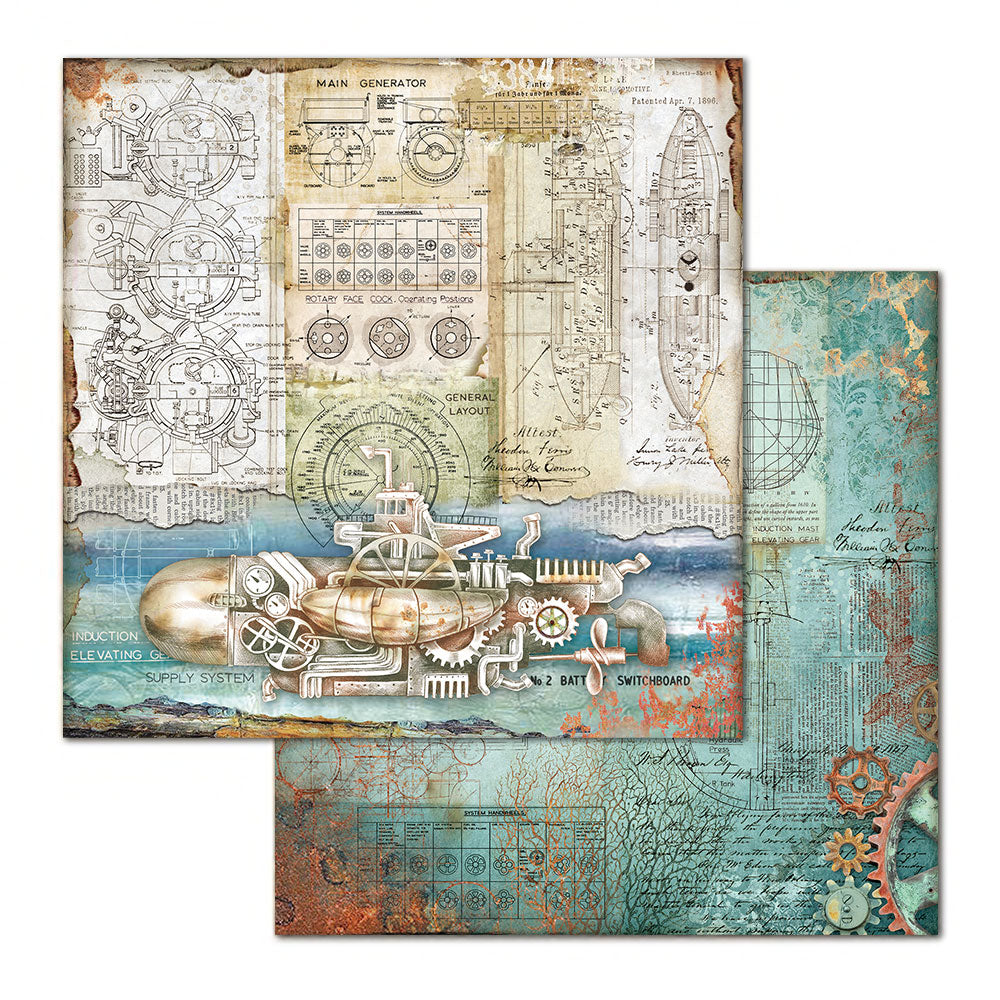 Mechanical Sea World 12"x12" Scrapbooking Pad