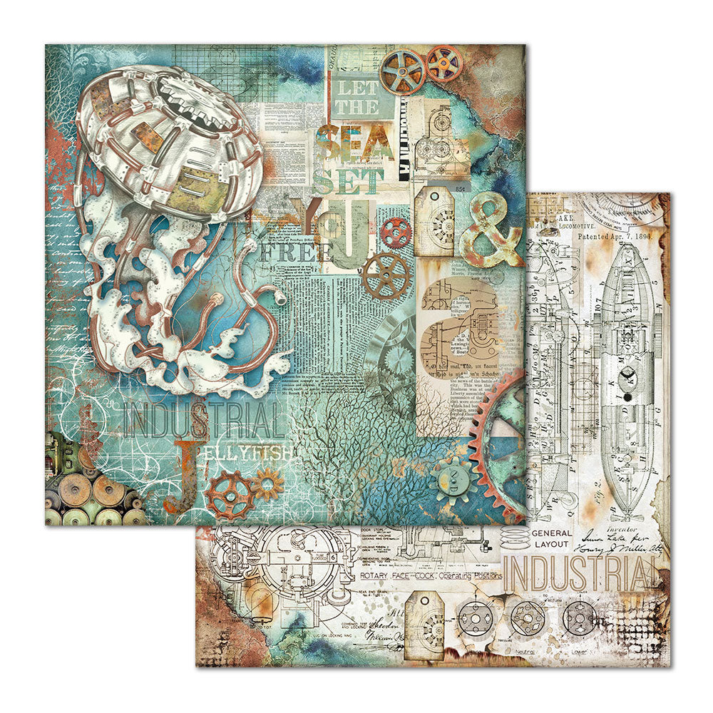 Mechanical Sea World 12"x12" Scrapbooking Pad