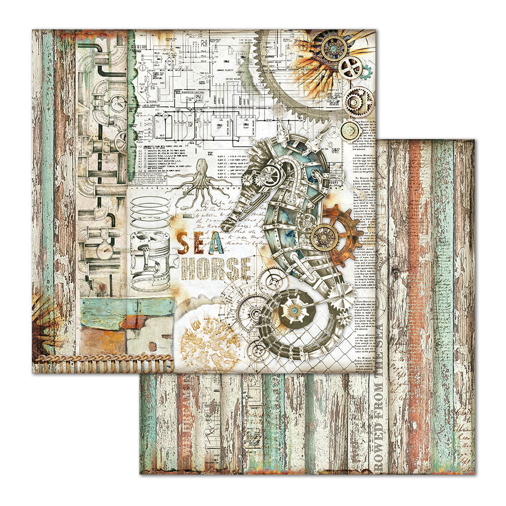 Mechanical Sea World 12"x12" Scrapbooking Pad