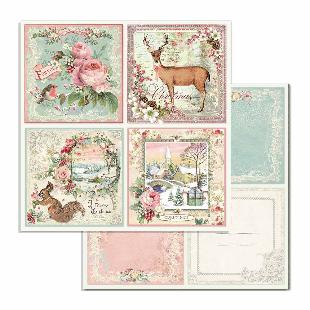 Pink Christmas 12"x12" Scrapbooking Pad