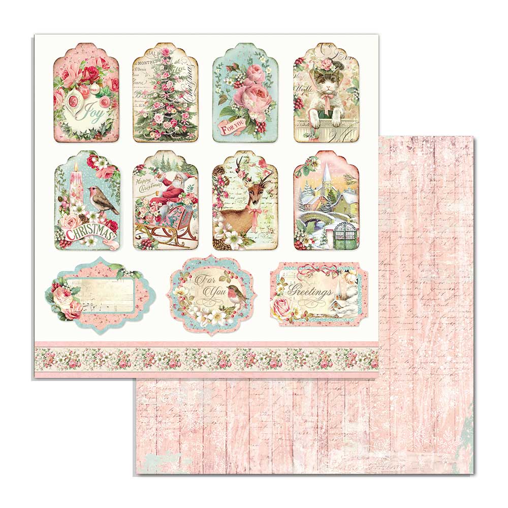 Pink Christmas 8"x8" Scrapbooking Pad