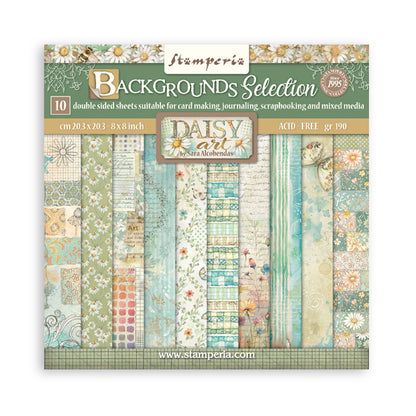 Daisy Art Backgrounds 8"x8" Scrapbooking Pad