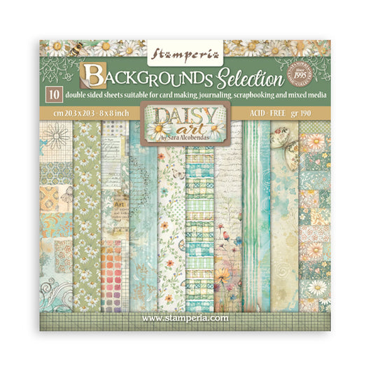 Daisy Art Backgrounds 8"x8" Scrapbooking Pad