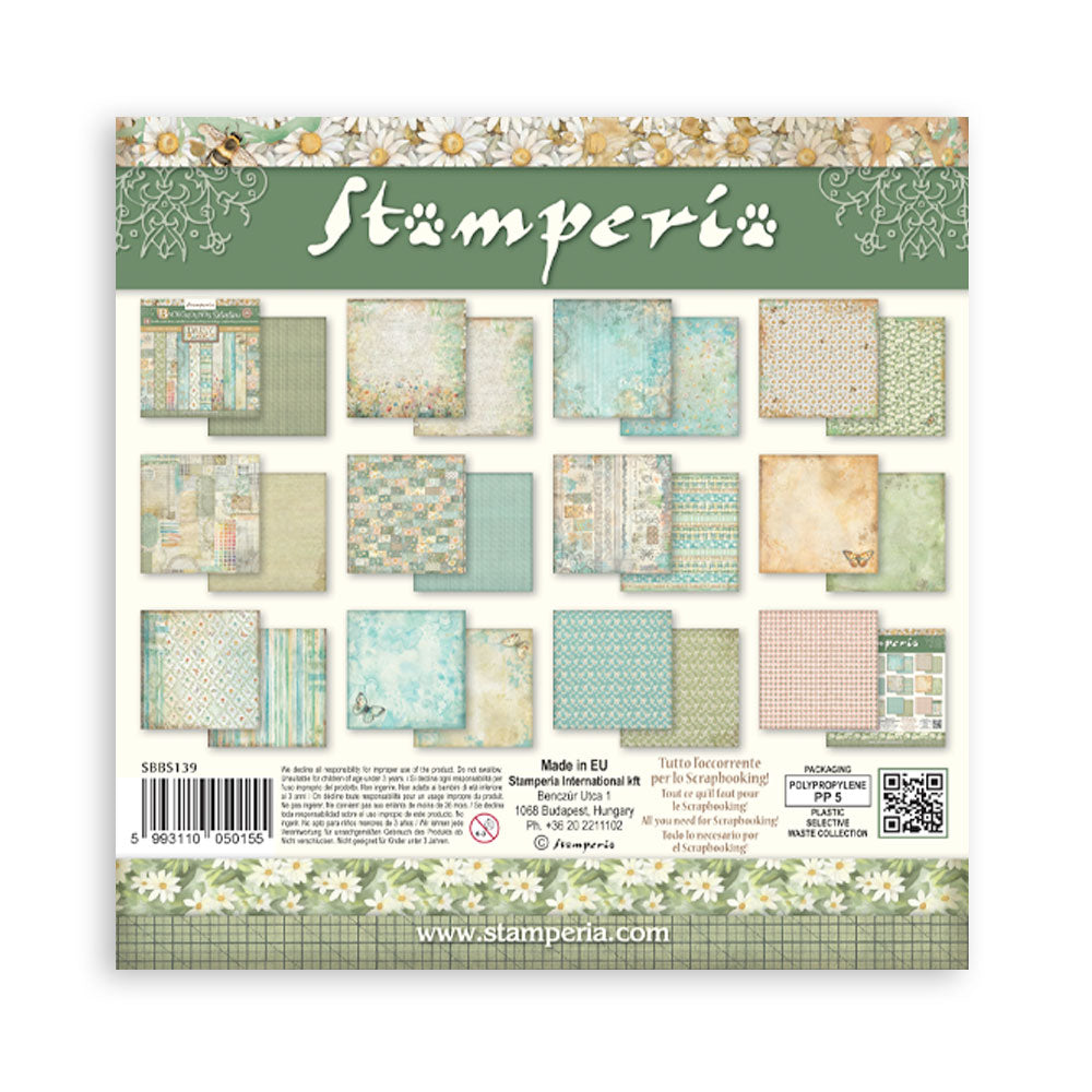 Daisy Art Backgrounds 8"x8" Scrapbooking Pad