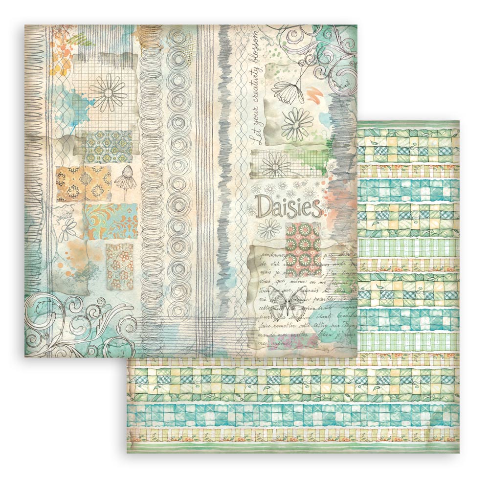 Daisy Art Backgrounds 8"x8" Scrapbooking Pad