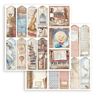 Vintage Library 8"x8" Scrapbooking Pad