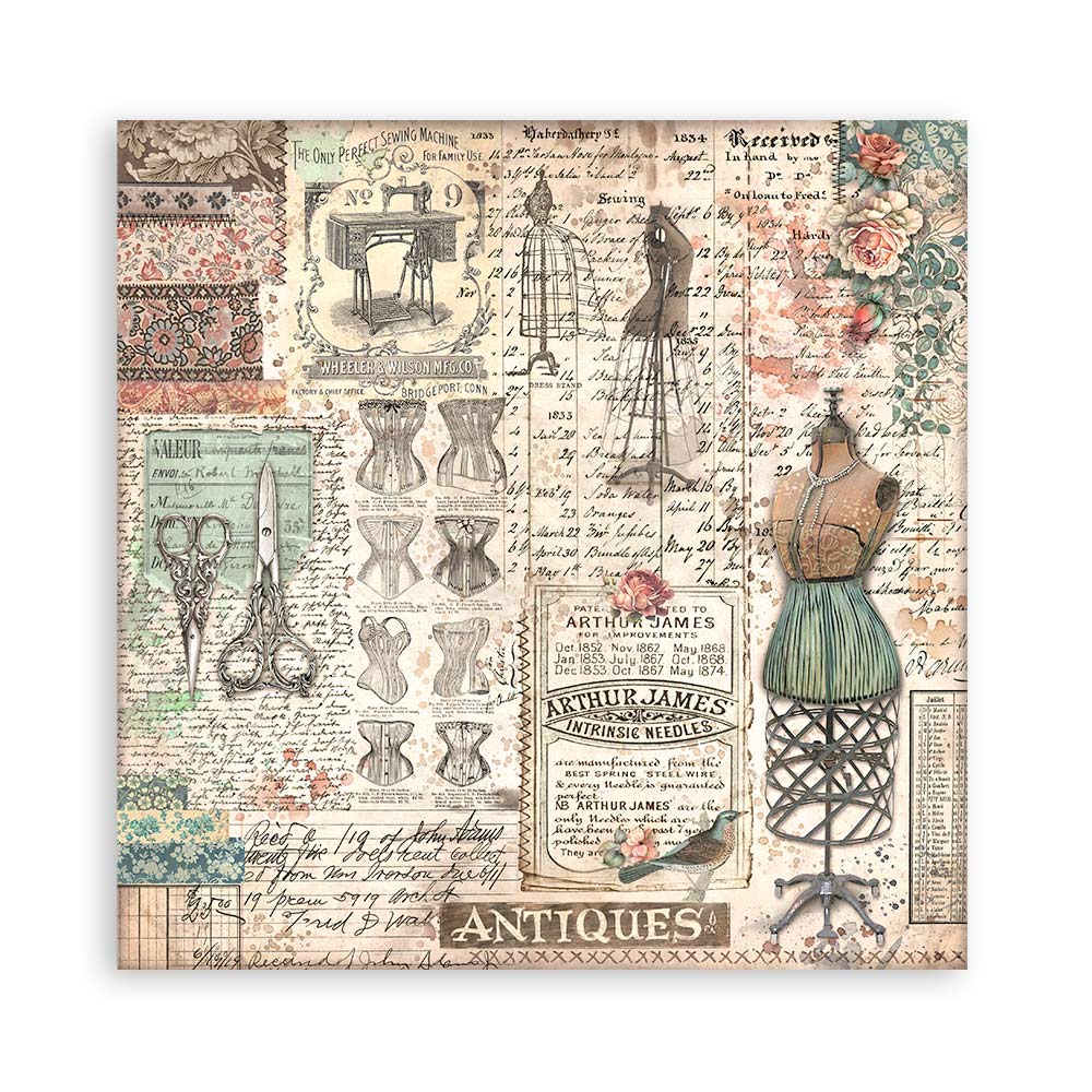 Brocante Antiques 12"x12" Single Faced Maxi Scrapbooking Pad
