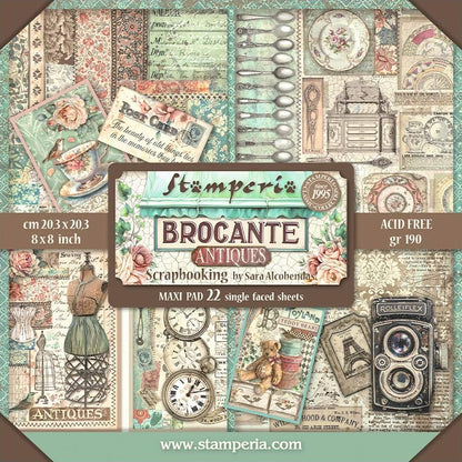 Brocante Antiques 8"x8" Single Faced Maxi Scrapbooking Pad
