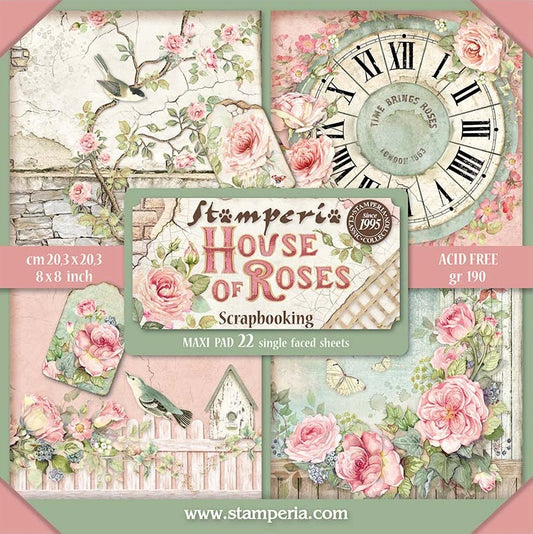 House of Roses 8"x8" Single Faced Maxi Scrapbooking Pad