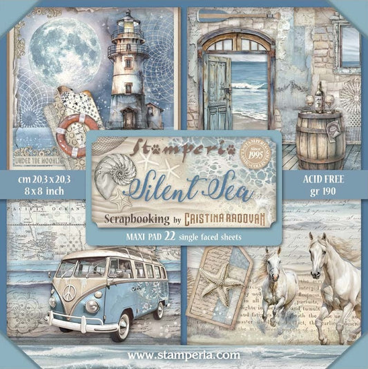 Silent Sea 8"x8" Single Faced Maxi Scrapbooking Pad
